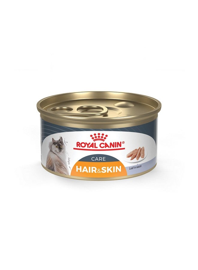 Royal Canin Feline Care Nutrition Hair & Skin Care Loaf in Sauce Canned Cat Food, 3 oz can (24-count) - Image 1