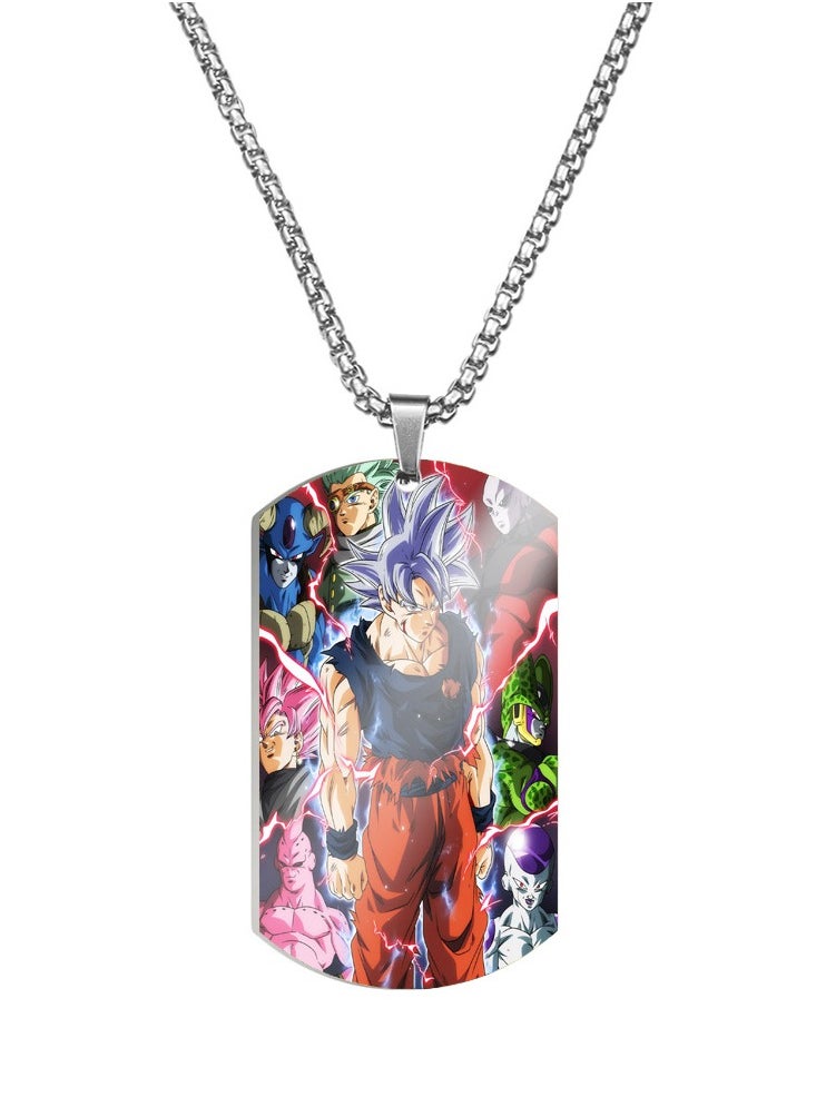 KUYING Dragon Ball Color Printed Stainless Steel Necklace 