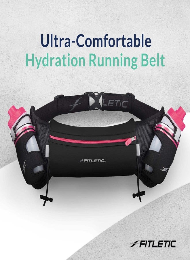 Fitletic Hydration Running Belt With Water Bottles For Men & Women – 2 Quick Flow 8oz Running Water Bottles, Patented Bounce Free Design, Water Resistant Pouch Fits All Phones – Hydra 16 - Image 5