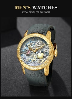 BIDEN Luxury Dragon Sculpture Men's Watch Hip Hop Quartz Watches Creative Waterproof  Watches  - Image 1