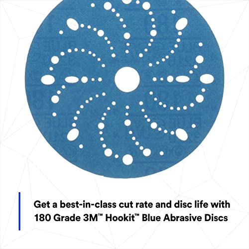 3M Hookit Blue Abrasive Disc 321U Multi-Hole, 36176, 6 in, 180, 50 Discs - Image 4