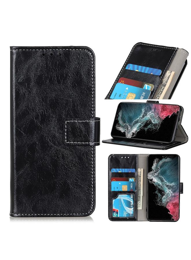 S-TOP Case For Samsung Galaxy S22 Ultra 5G Retro Crazy Horse Texture Horizontal Flip Leather Case with Holder & Card Slots & Photo Frame & Wallet - Image 1