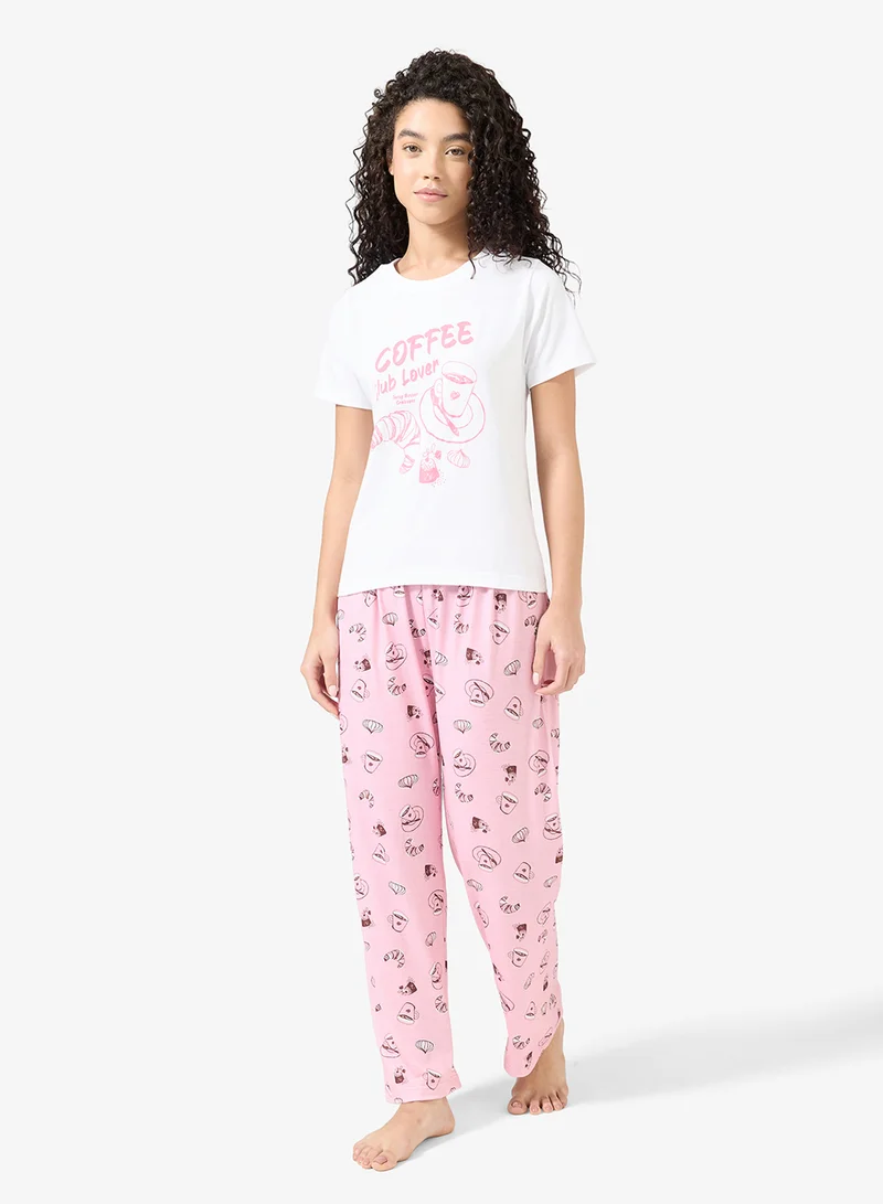 Ginger Cotton Floral T-shirt & Pyjama Set