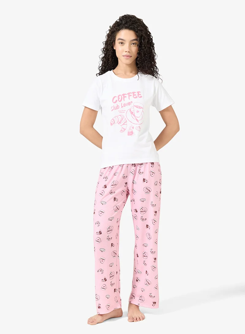 Ginger Cotton Floral T-shirt & Pyjama Set
