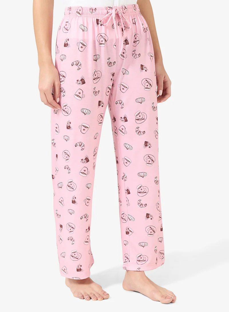 Ginger Cotton Floral T-shirt & Pyjama Set
