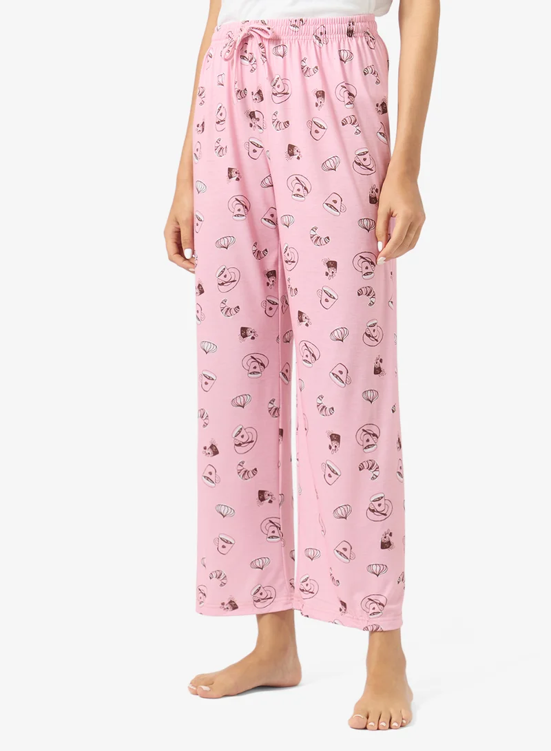 Ginger  Cotton Floral T-shirt & Pyjama Set for Women | Best Price UAE