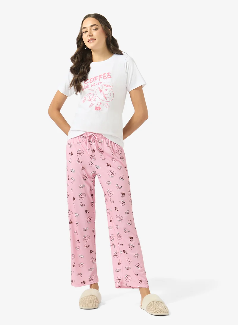 Ginger  Cotton Floral T-shirt & Pyjama Set for Women | Best Price UAE