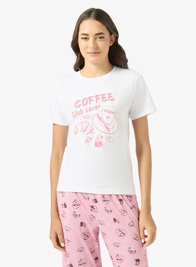 Ginger  Cotton Floral T-shirt & Pyjama Set for Women | Best Price UAE