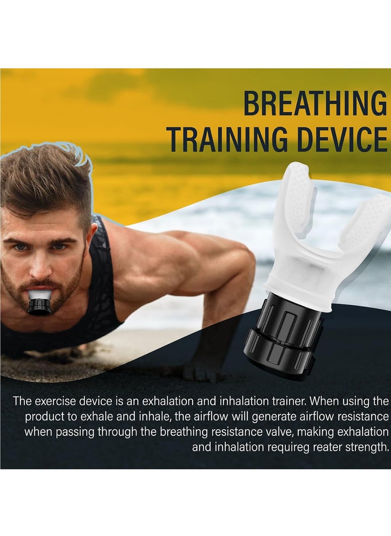 General Lung Breathing Training Device, Air Therapy Device, Improve Physique, Adjustable Exercise Trainer for Fitness Training, Easy to Use, Suitable for Daily Care and Exercise（white）  - Image 2