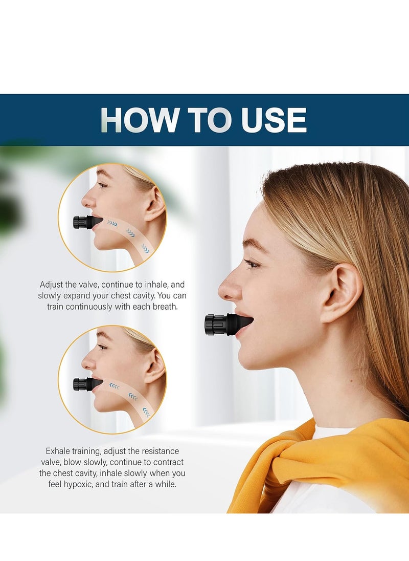 General Lung Breathing Training Device, Air Therapy Device, Improve Physique, Adjustable Exercise Trainer for Fitness Training, Easy to Use, Suitable for Daily Care and Exercise（white）  - Image 5