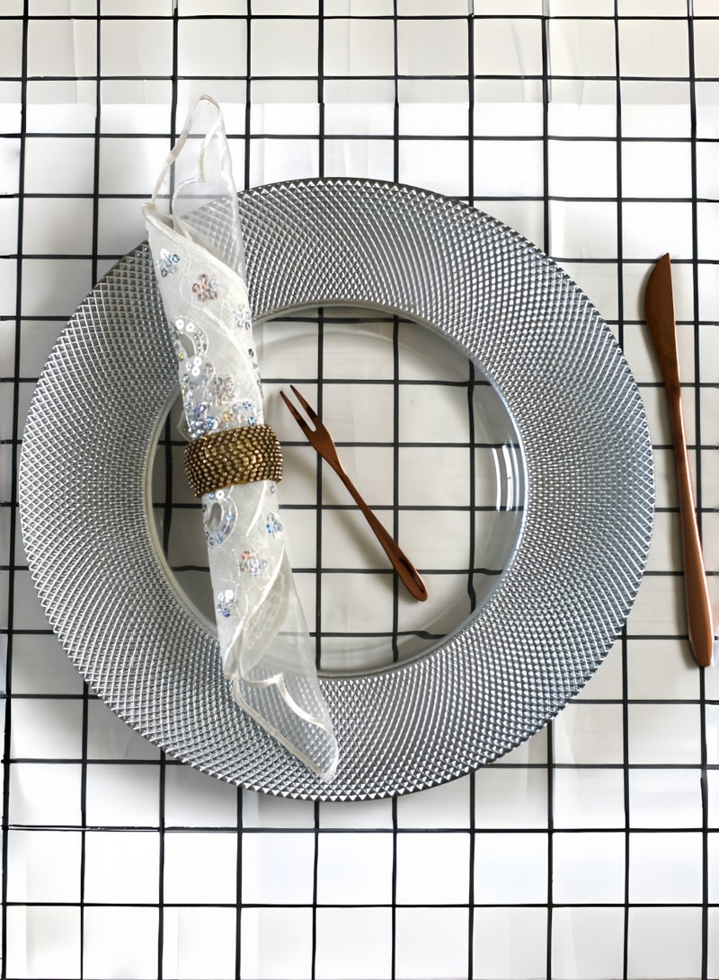 نيهاو مجموعة أطباق زجاجية مكونة من 6 قطع، تتضمن 6 × 13 بوصة، مجموعات أدوات مائدة، صديقة للمجمد/ صديقة للبيئة ودرجة الغذاء مع 3 ألوان، مناسبة للمنزل والحفلات وطبق الحلوى وطبق الفاكهة وطبق العشاء - 33 سم - Image 4