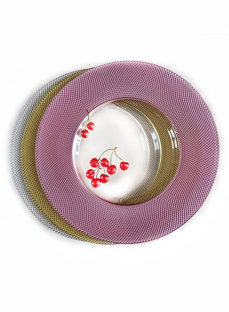 نيهاو مجموعة أطباق زجاجية مكونة من 6 قطع، تتضمن 6 × 13 بوصة، مجموعات أدوات مائدة، صديقة للمجمد/ صديقة للبيئة ودرجة الغذاء مع 3 ألوان، مناسبة للمنزل والحفلات وطبق الحلوى وطبق الفاكهة وطبق العشاء - 33 سم - Image 2