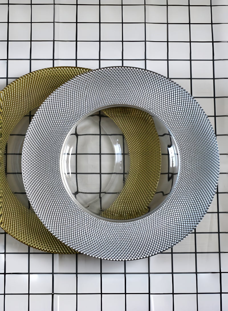 نيهاو مجموعة أطباق زجاجية مكونة من 6 قطع، تتضمن 6 × 13 بوصة، مجموعات أدوات مائدة، صديقة للمجمد/ صديقة للبيئة ودرجة الغذاء مع 3 ألوان، مناسبة للمنزل والحفلات وطبق الحلوى وطبق الفاكهة وطبق العشاء - 33 سم - Image 3