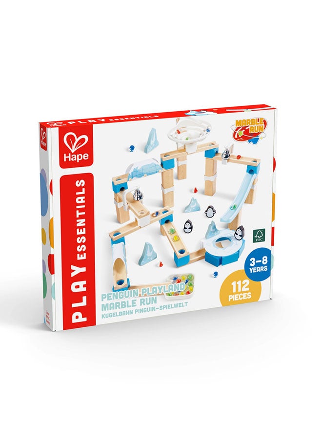 هيب هايب كوادريلا بينجوين بلايلاند ماربل رن ألعاب خشبية 112 قطعة - Image 4