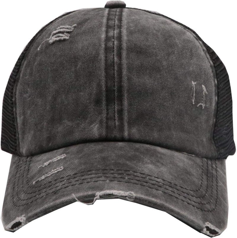 ProMindFun Womens Pony Hat High Ponytail Baseball Cap Girls Messy Bun Caps Camouflage Trucker Bad Hair Day Adjustable Dad Hat - Image 2