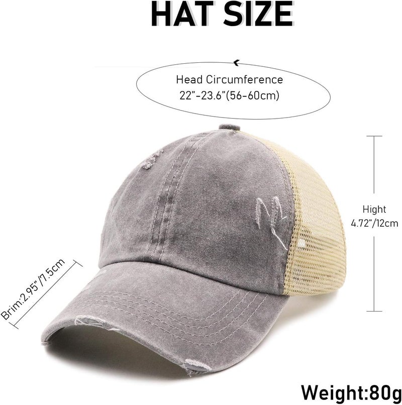 ProMindFun Womens Pony Hat High Ponytail Baseball Cap Girls Messy Bun Caps Camouflage Trucker Bad Hair Day Adjustable Dad Hat - Image 5
