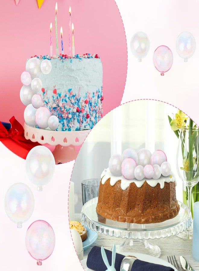 HaiFafafaing 108 Pcs Bubble Cake Topper for Birthday Decorations - Multiple Sizes Transparent Plastic Cake Ball Decor- Colorful Cupcake Cakes Insert For Baby Shower Anniversary Wedding Decorations Party - Image 4