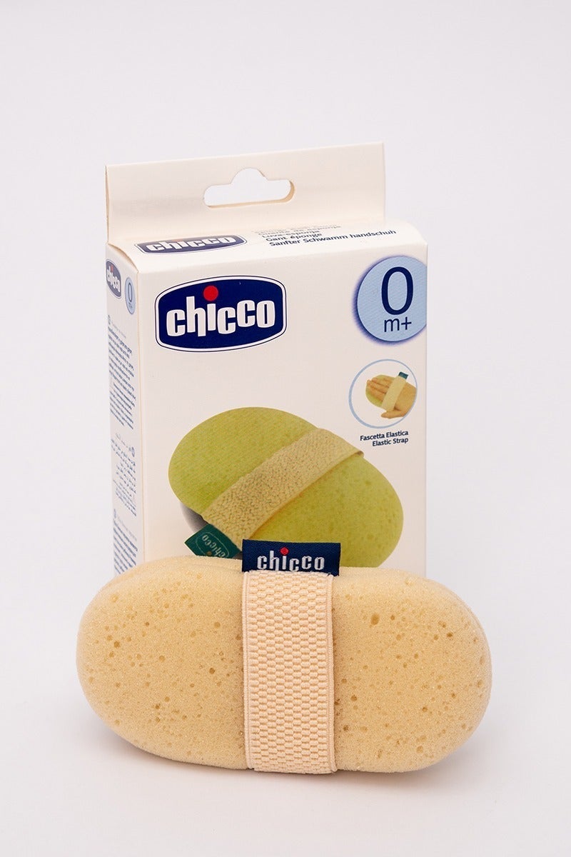 Chico Chicco baby bath sponge with elastic band for grip and suitable for sensitive skin, baby sponge - bath sponge - baby supplies - bathing tools. - Image 4