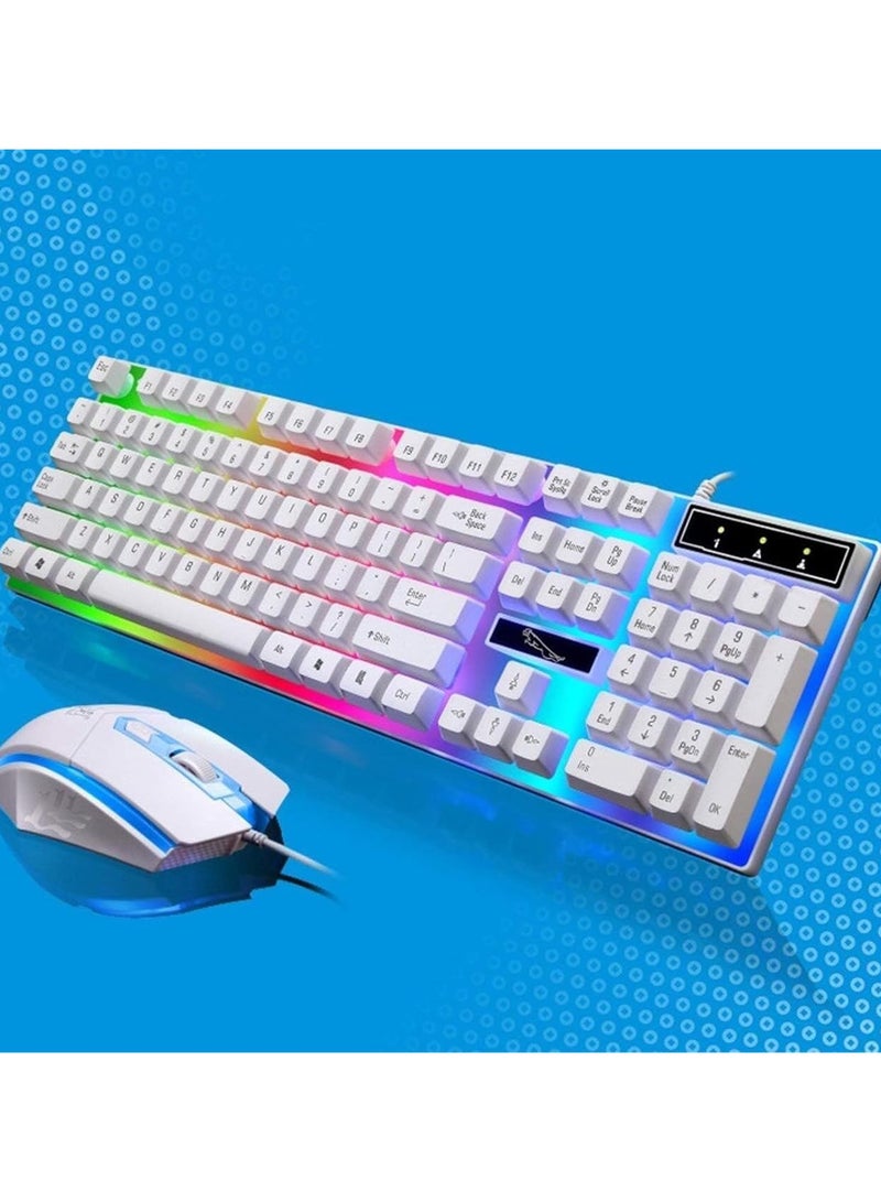 G21 Mechanical Feel LED Backlit Gaming Keyboard and Mouse Set Colorful Breathing Backlit Mouse for Office Business Work and Casual Gaming Use - Image 4