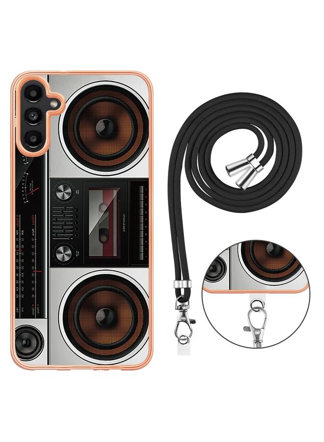 S-TOP Case For Samsung Galaxy A35 Electroplating Dual-side IMD Phone Case with Lanyard - Image 3