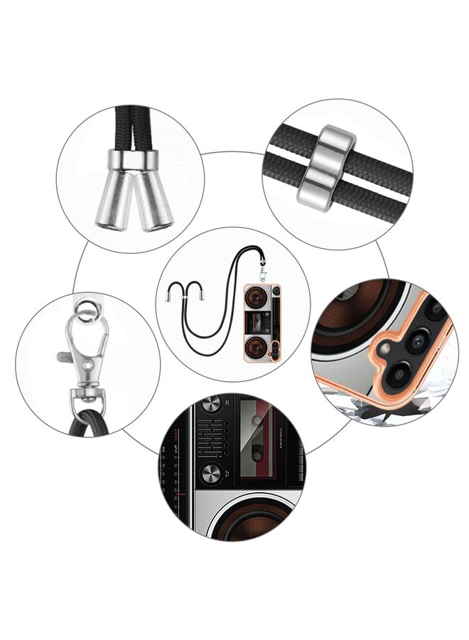 S-TOP Case For Samsung Galaxy A35 Electroplating Dual-side IMD Phone Case with Lanyard - Image 4