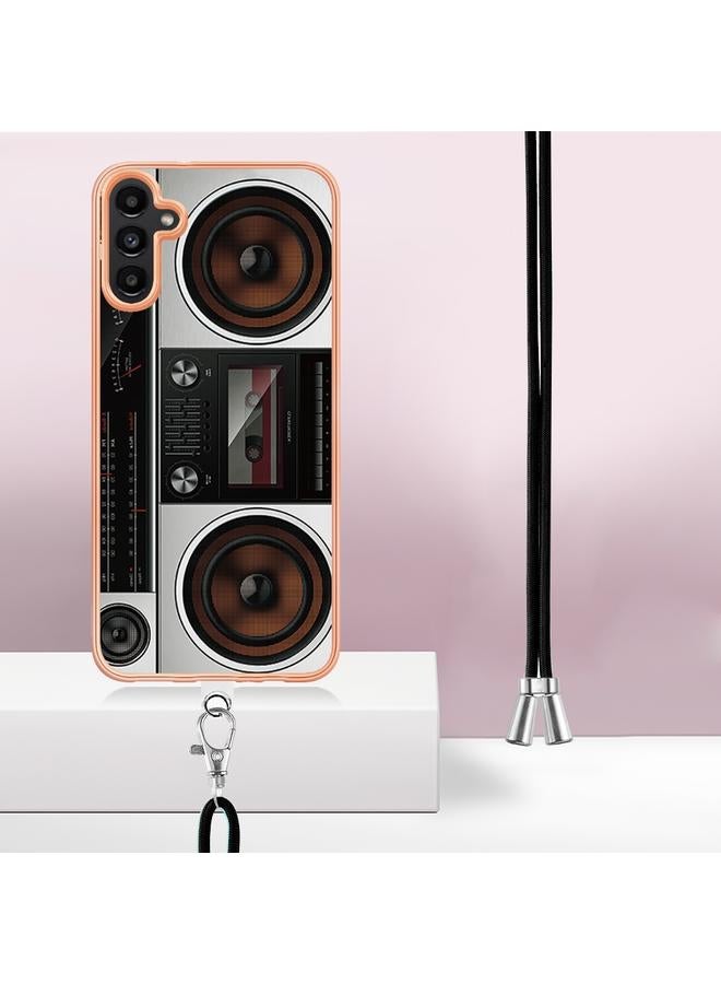 S-TOP Case For Samsung Galaxy A35 Electroplating Dual-side IMD Phone Case with Lanyard - Image 2