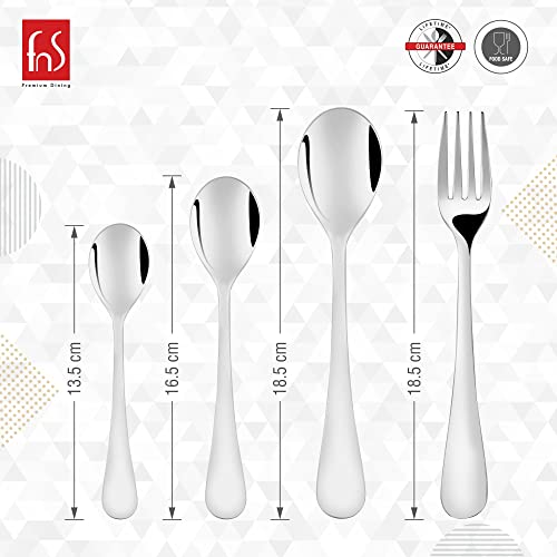 FnS Victoria Stainless Steel 24 Pcs Box Cutlery Set with Leatherette Box (6 Dinner Spoon, 6 Dinner Fork, 6 Teaspoon, 6 Baby Spoon) - Image 5