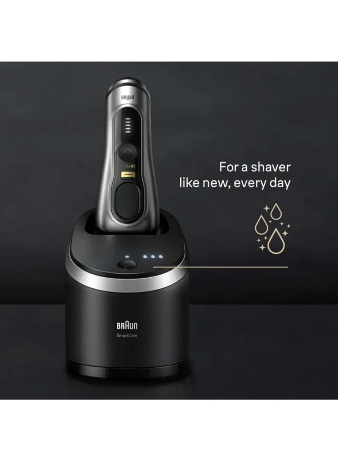 BRAUN Series 9 Pro+ Electric Shaver, Wet And Dry With 6-In-1 Smartcare Center And Procomfort Head, Silver - Shaver 9597Cc