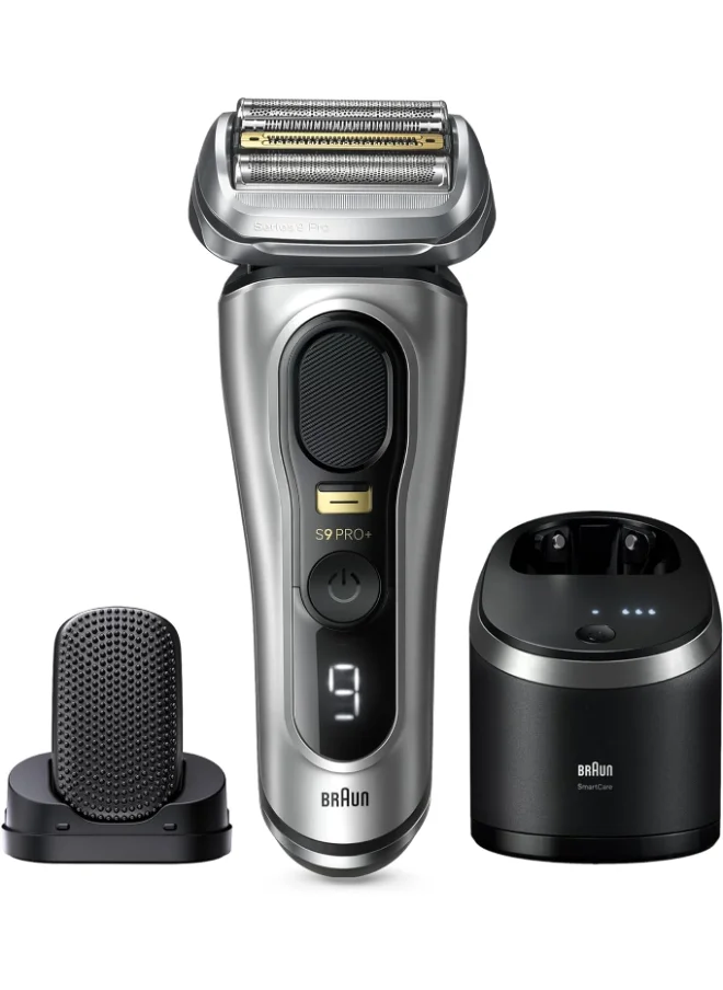 BRAUN Series 9 Pro+ Electric Shaver, Wet And Dry With 6-In-1 Smartcare Center And Procomfort Head, Silver - Shaver 9597Cc