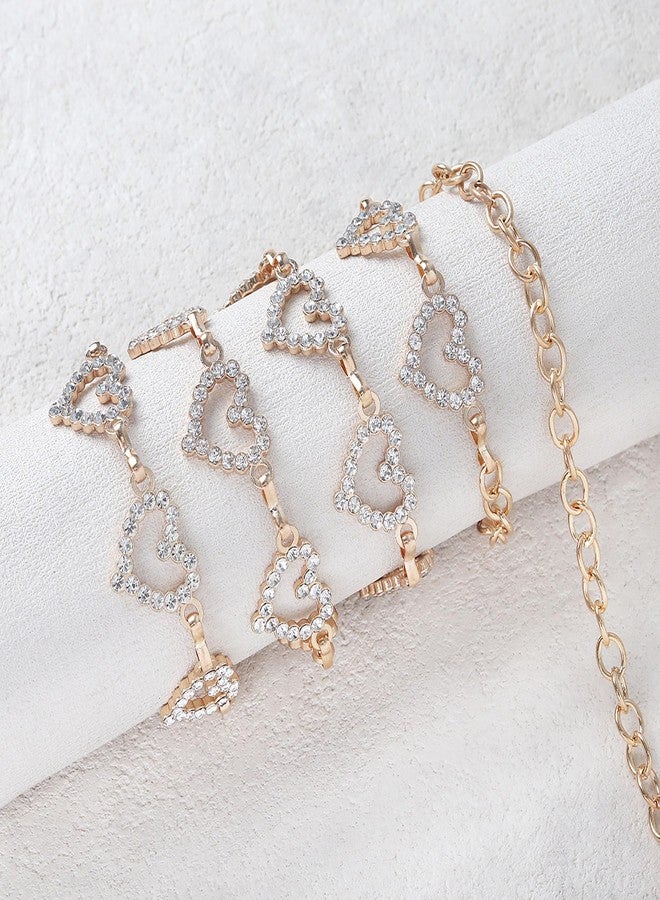 Wojgzon Heart Chain Belts for Girls Kids - Rhinestone Gold Metal Waist Belt for Flower Girl Dresses Jeans - Image 4