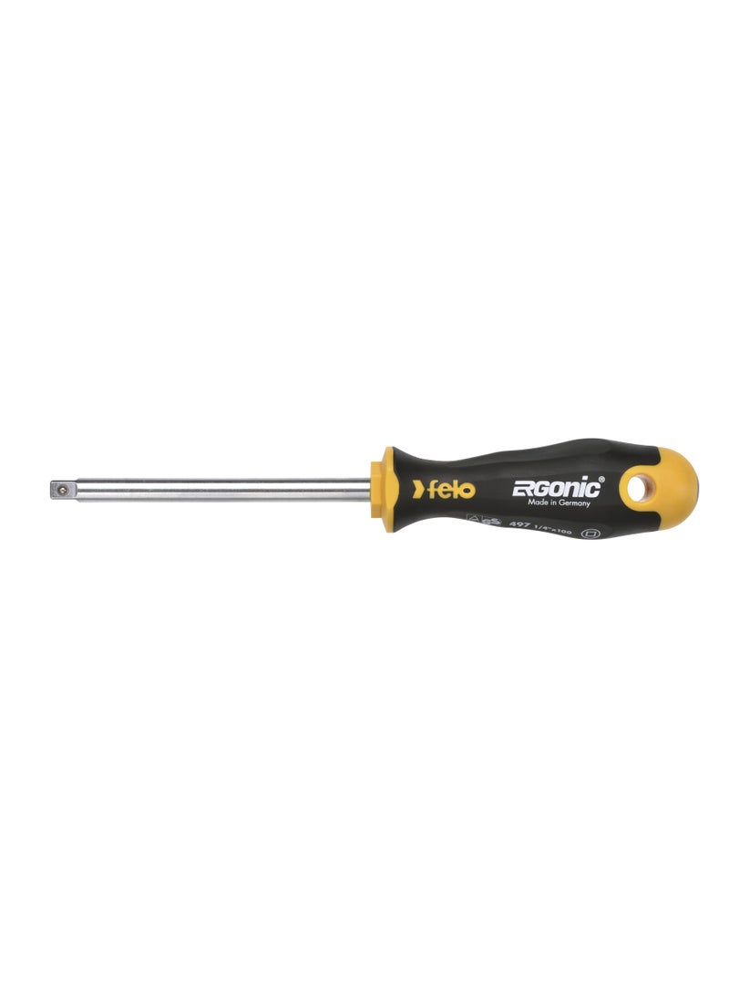 Felo Ergonomic Screwdriver with Adaptor for Socket Spanner 1/4 inch