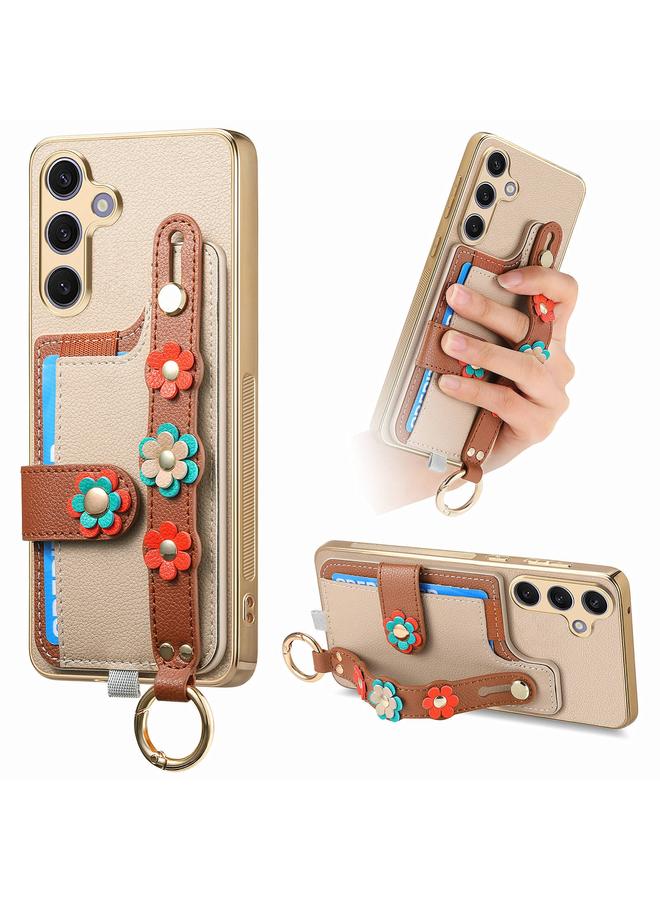 S-TOP Case For Samsung Galaxy S24+ 5G Stereoscopic Flowers Wristband Card Bag Phone Case - Image 1