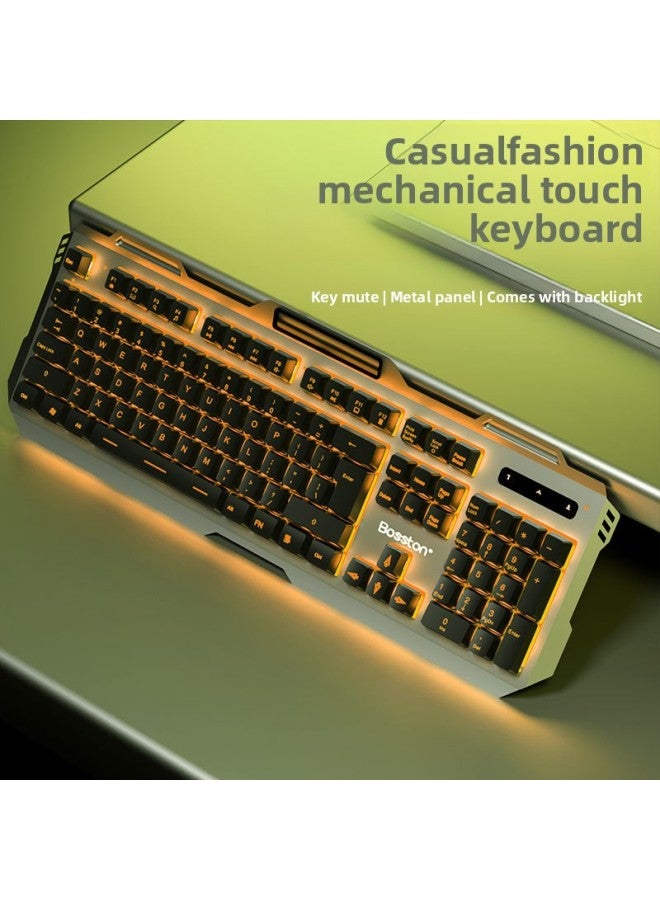 Loquat Real Mechanical Feel Keyboard And Mouse Suit Wired Electronic Competition Game Dedicated Keyboard And Mouse Computer Desktop USB External Office-Color:Character Metal Panel + E-sports 6d Mouse - Image 4