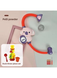 Children's Bath Toy Elephant Koala Electric Shower Sprinkler Water Sprinkling Bath Internet Red Same-Specifications:Pink Elephant Shower Battery Version + Duck Water Drain 3-piece Set
