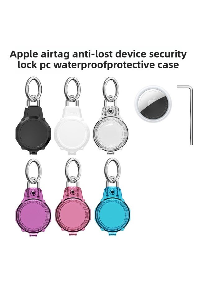 Generic - Applicable To For Apple Airtag Anti-lost Device Security Lock PC Waterproof Protective Shell Locator Tracker All-inclusive-Color:Transparent Purple-Applicable Model:Q81 - Image 1