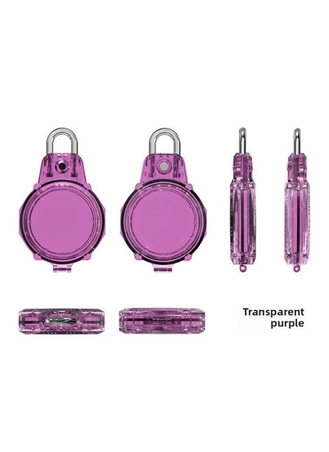 Applicable To For Apple Airtag Anti-lost Device Security Lock PC Waterproof Protective Shell Locator Tracker All-inclusive-Color:Transparent Purple-Applicable Model:Q81