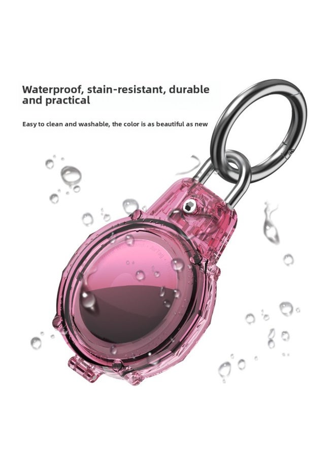 Generic - Applicable To For Apple Airtag Anti-lost Device Security Lock PC Waterproof Protective Shell Locator Tracker All-inclusive-Color:Transparent Purple-Applicable Model:Q81 - Image 1