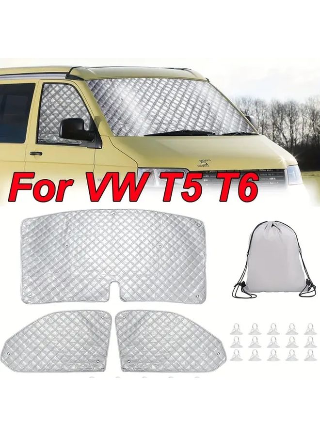 Sunshade Kit For Vans 3 Pieces Front And Rear Windows Lightweight Easy Install - Image 1