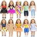 ARTST American 18 inch Doll Clothes Accessories 18PCS Doll Clothes Outfit Dress for 18 inch Valentines Gift for Girls10 Set - Image 2