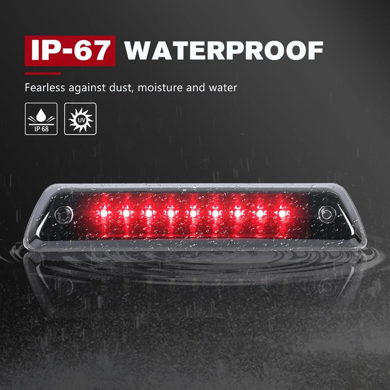 FIERYRED Third Brake Light/Reverse Light Smoked Compatible with 2009-2014 Ford F150 Light,Rear Cab Light,3rd lights Power Saving IP67 Waterproof - Image 2