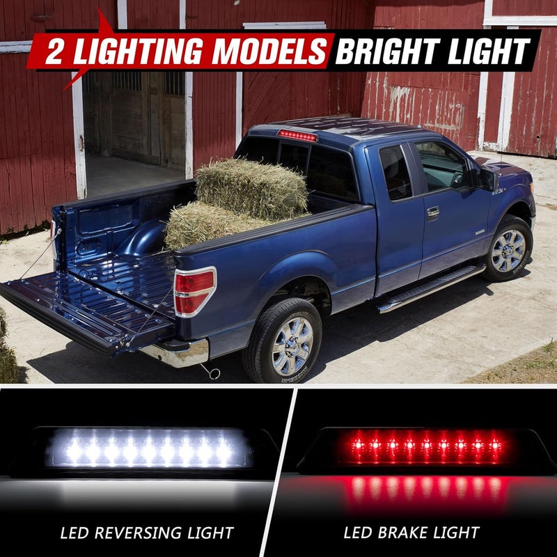 FIERYRED Third Brake Light/Reverse Light Smoked Compatible with 2009-2014 Ford F150 Light,Rear Cab Light,3rd lights Power Saving IP67 Waterproof - Image 4