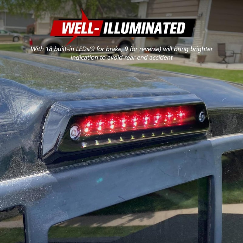 FIERYRED Third Brake Light/Reverse Light Smoked Compatible with 2009-2014 Ford F150 Light,Rear Cab Light,3rd lights Power Saving IP67 Waterproof - Image 5
