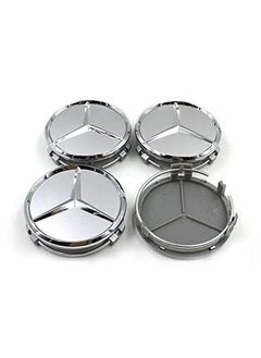 HY 4PCS Premium Silver Wheel Center Cap Set For Mercedes  - Image 3