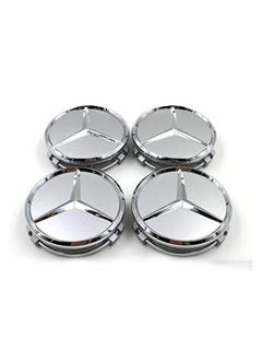HY 4PCS Premium Silver Wheel Center Cap Set For Mercedes  - Image 2