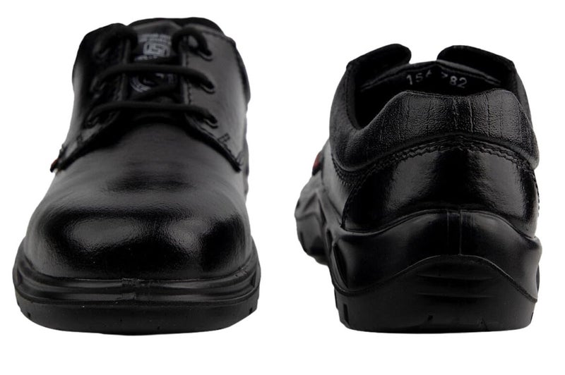 KARAM FS05 Black Leather Safety Shoes for Men | Single Density with Steel Toe | Antistatic, Anstislip, Oil & Heat Resistant | Size-11 - Image 5