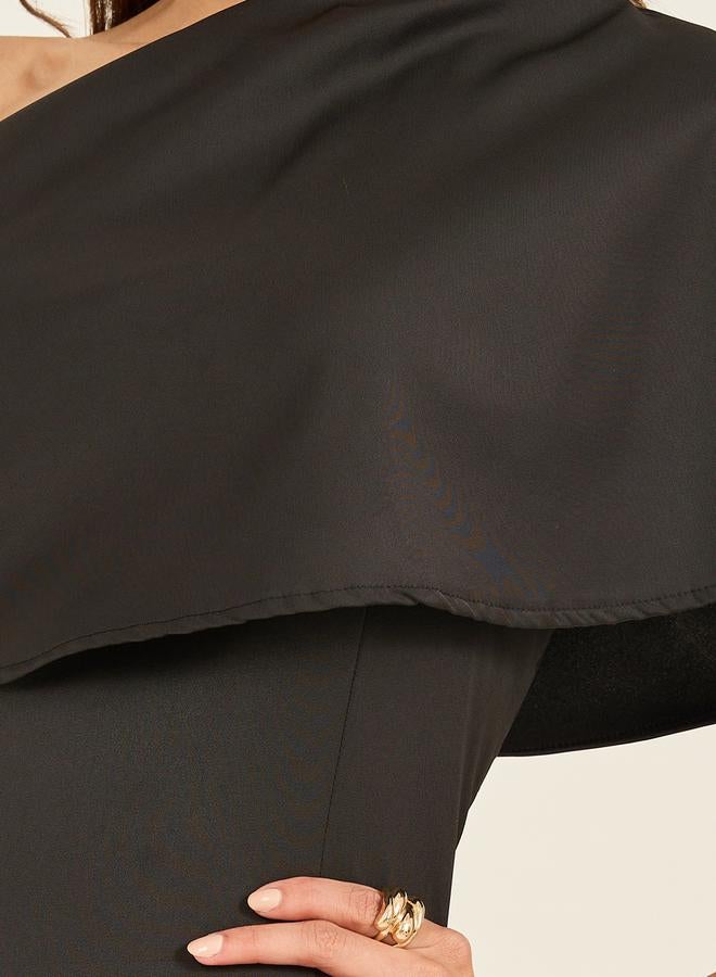 Styli One-Shoulder Fitted Dress  - Image 5