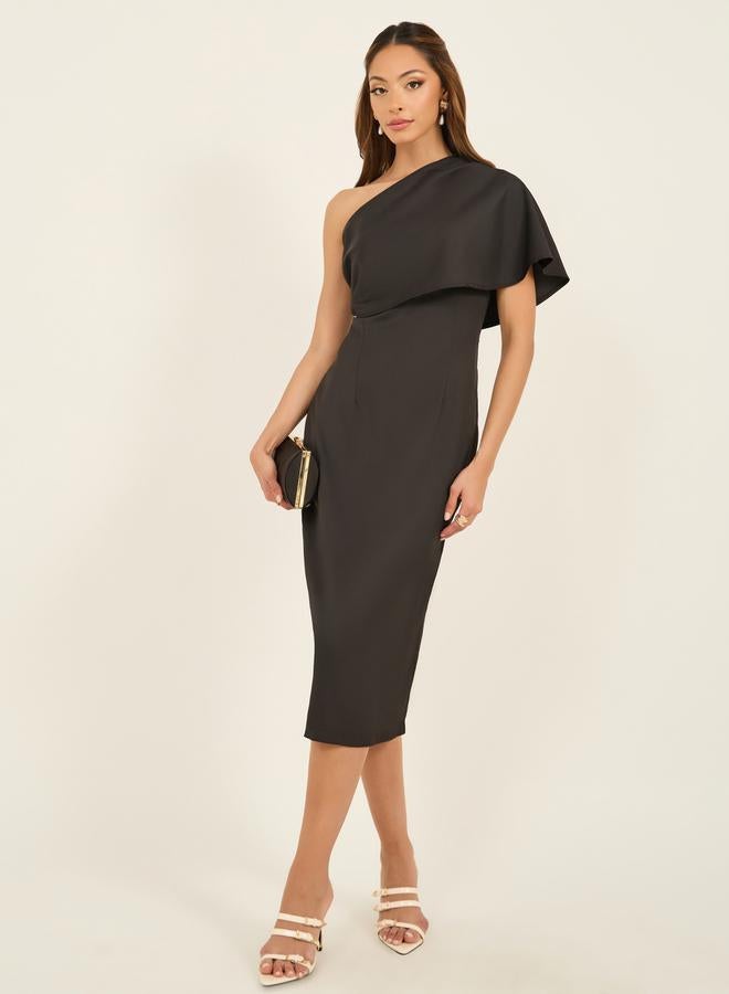 Styli One-Shoulder Fitted Dress  - Image 1