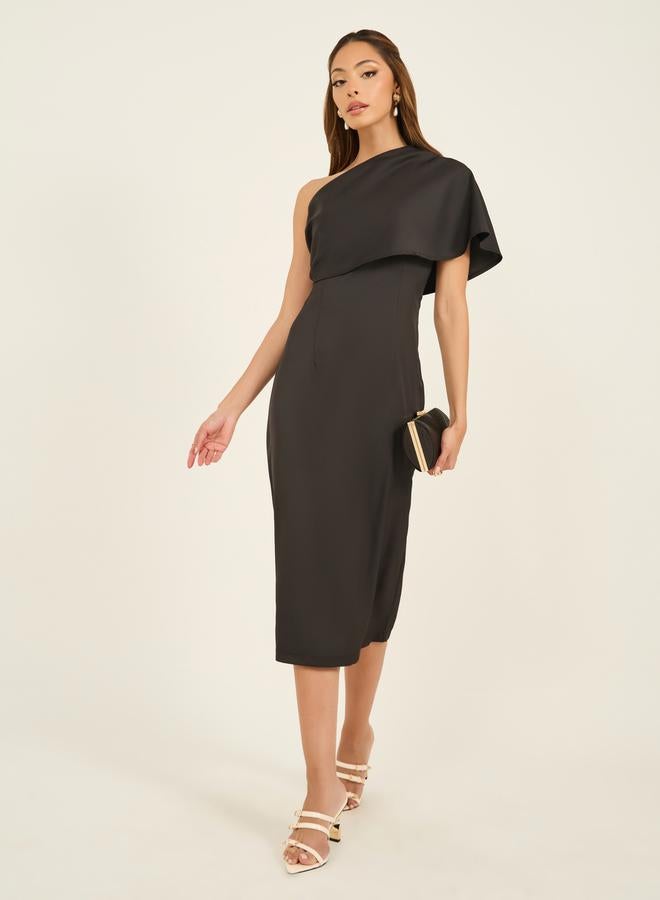 Styli One-Shoulder Fitted Dress  - Image 2