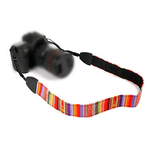 WANBY Camera Strap Canvas Rainbow Neck Shoulder Strap with Quick Release Buckles for DSLR SLR - Image 2