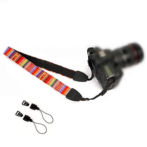 WANBY Camera Strap Canvas Rainbow Neck Shoulder Strap with Quick Release Buckles for DSLR SLR - Image 5